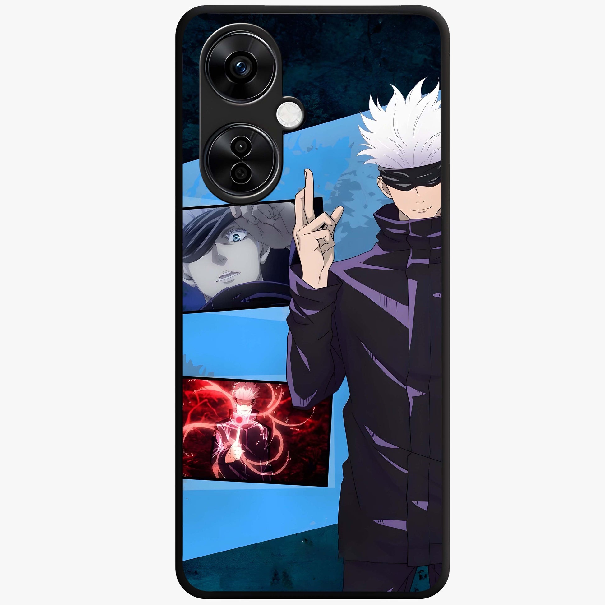 Infinite Curse Sorcerer Glass Case for 1+Nord CE 3 Lite showing full back design in clean flat view with dark sorcerer artwork and glossy glass finish.