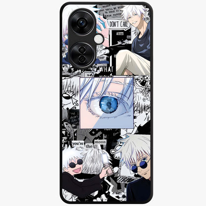 Infinity Sorcerer Chaos Glass Case for 1+Nord CE 3 Lite showing full back design in clean flat view with chaotic sorcerer artwork and glossy glass finish.
