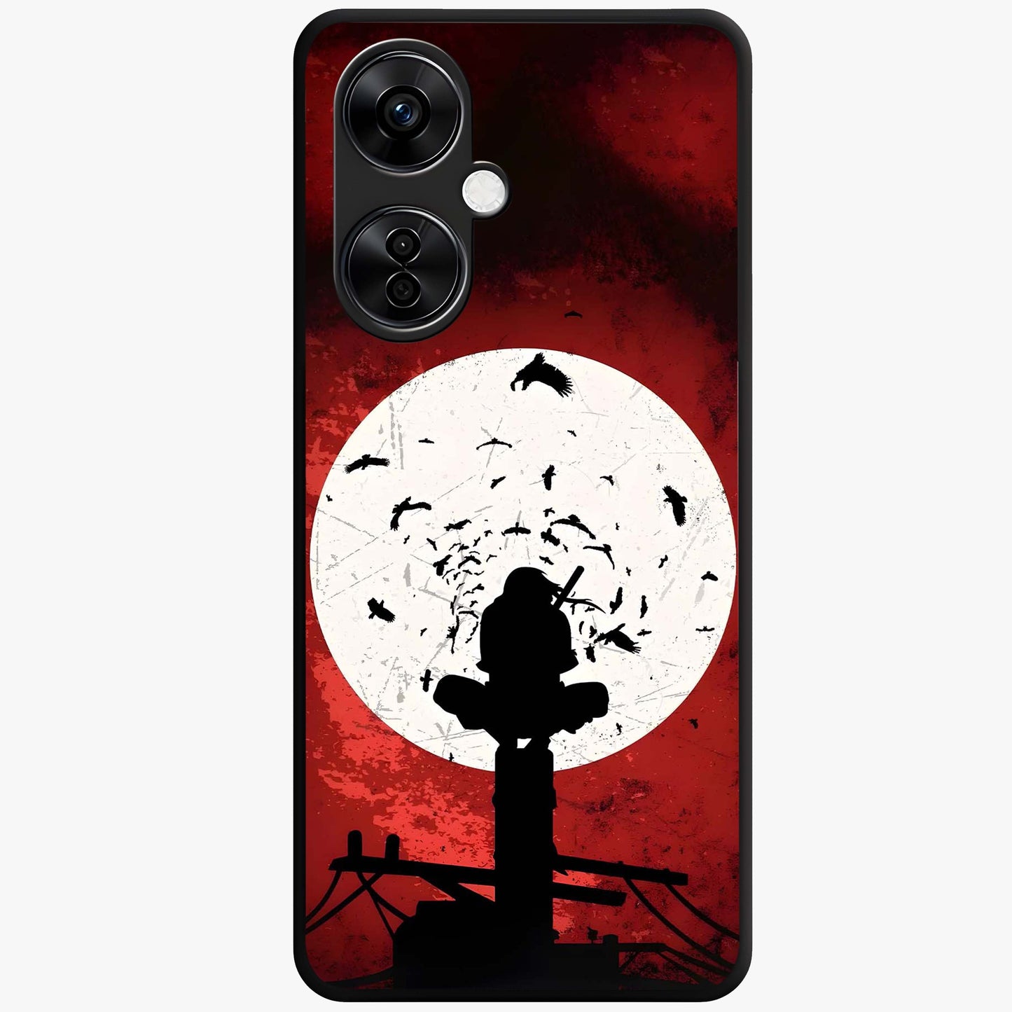 Itachi Limited Edition Naruto Anime Case Glass Case for 1+Nord CE 3 Lite bold front view featuring intense anime character artwork