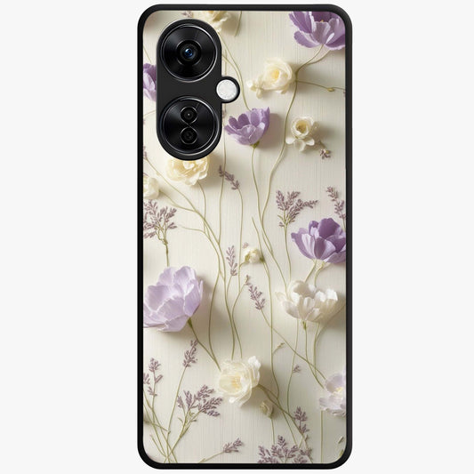 Lilac Breeze Harmony Glass Case for 1+Nord CE 3 Lite soft front view featuring gentle lilac inspired artwork