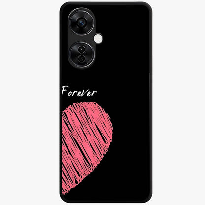 Love Forever Together Right Glass Case for 1+Nord CE 3 Lite romantic front view featuring complementary couple artwork