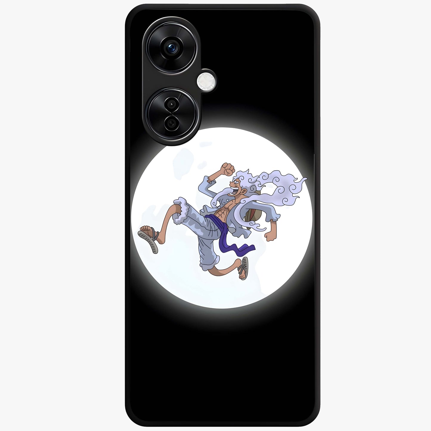 Moonlit Freedom Dance Glass Case for 1+Nord CE 3 Lite artistic front view featuring expressive silhouette artwork under moonlight