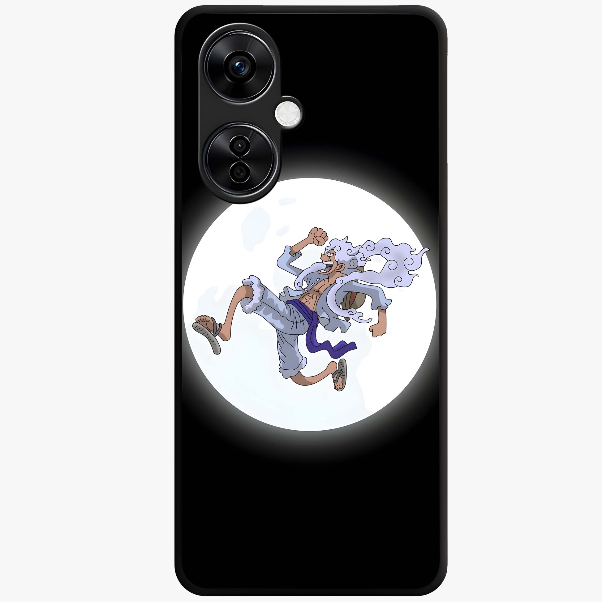 Moonlit Freedom Dance Glass Case for 1+Nord CE 3 Lite artistic front view featuring expressive silhouette artwork under moonlight