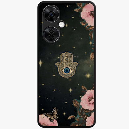 Mystic Bloom Protection Glass Case for 1+Nord CE 3 Lite artistic front view featuring floral artwork with protective mystic elements