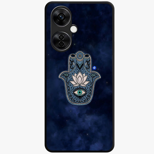 Mystic Calm Shield Glass Case for 1+Nord CE 3 Lite serene front view featuring symbolic shield artwork in calming tones