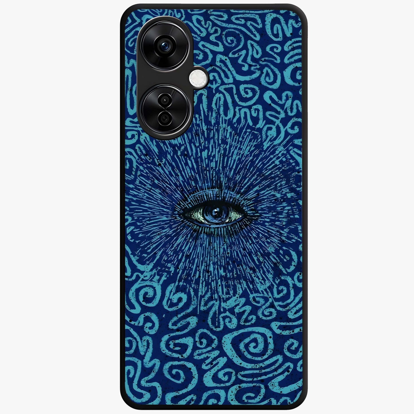 Mystic Inner Eye Glass Case for 1+Nord CE 3 Lite dramatic front view featuring powerful inner eye inspired artwork