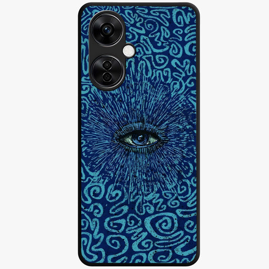 Mystic Inner Eye Glass Case for 1+Nord CE 3 Lite dramatic front view featuring powerful inner eye inspired artwork