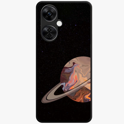 Mystic Saturn Aesthetic Glass Case for 1+Nord CE 3 Lite celestial front view featuring Saturn inspired cosmic artwork