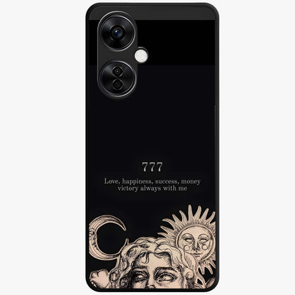 Mystic Victory Aura Glass Case for 1+Nord CE 3 Lite bold front view featuring powerful aura inspired artwork