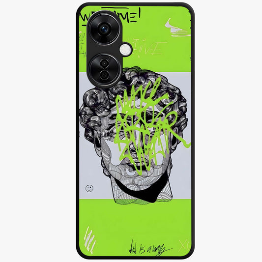 Neo Graffiti Rebellion Glass Case for 1+Nord CE 3 Lite edgy front view featuring bold graffiti style artwork
