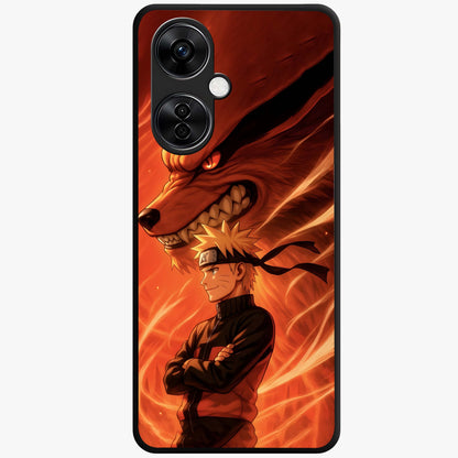 Nine Tails Legacy Glass Case for 1+Nord CE 3 Lite powerful front view featuring legendary fox inspired artwork