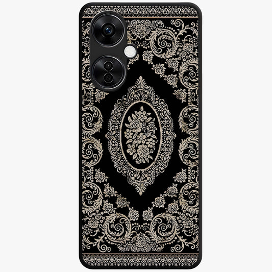 Noir Bloom Elegance Glass Case for 1+Nord CE 3 Lite elegant front view featuring dark floral artwork in noir tones