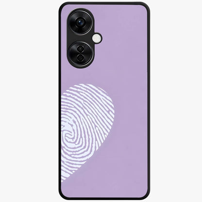 Our Hearts Match Glass Case for 1+Nord CE 3 Lite sweet front view featuring couple themed heart artwork