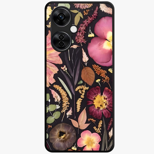 Petal Dream Tapestry Glass Case for 1+Nord CE 3 Lite elegant front view featuring intricate floral tapestry artwork