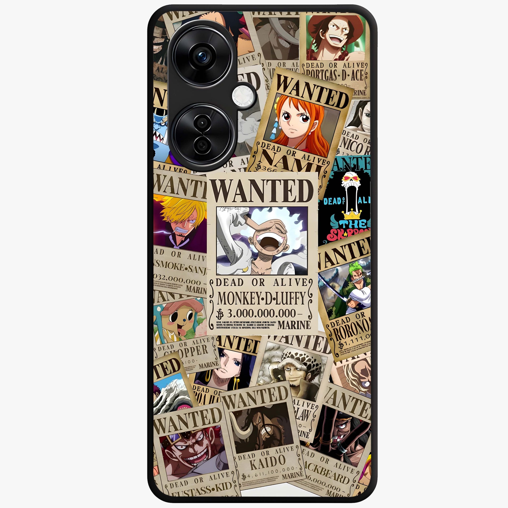 Pirate Wanted Legends Glass Case for 1+Nord CE 3 Lite bold front view featuring legendary pirate themed artwork