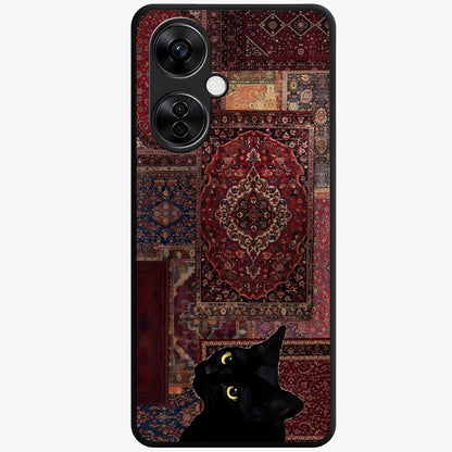 Regal Magic Cat Apple Glass Case for 1+Nord CE 3 Lite playful front view featuring charming cat artwork with whimsical theme