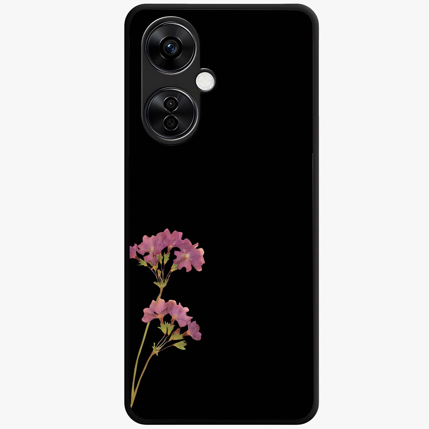 Riching Lavender Flower Glass Case for 1+Nord CE 3 Lite soft front view featuring elegant lavender floral artwork