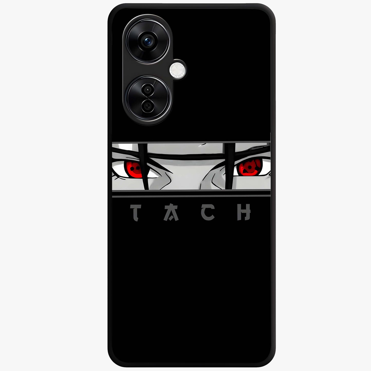 Scarlet Gaze Dominance Glass Case for 1+Nord CE 3 Lite dramatic front view featuring intense red themed artwork