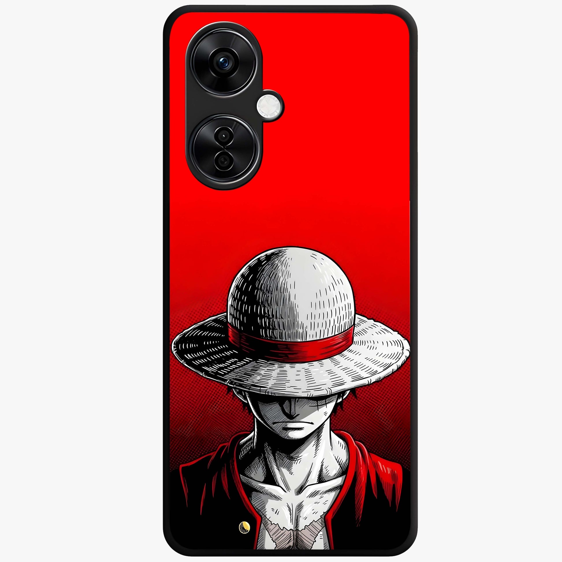 Scarlet Pirate Resolve Glass Case for 1+Nord CE 3 Lite bold front view featuring pirate themed artwork in red hues