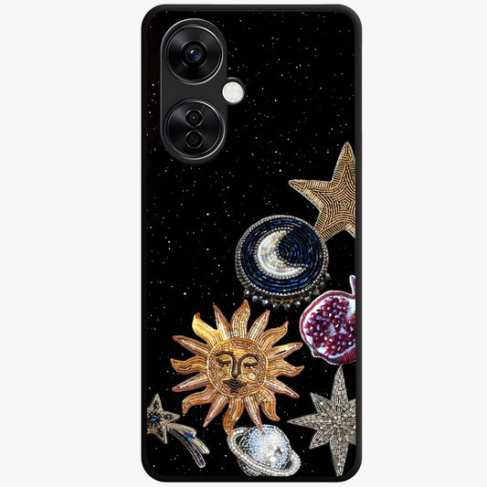 Scarlet Sky Flight Glass Case for 1+Nord CE 3 Lite dramatic front view featuring bold sky inspired artwork in scarlet tones