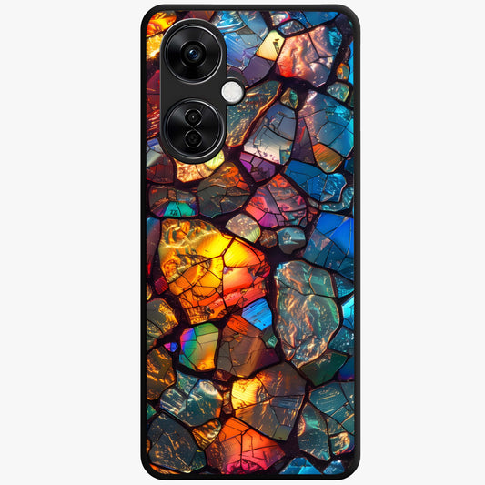 Shattered Light Glass Case for 1+Nord CE 3 Lite artistic front view featuring abstract broken light inspired artwork