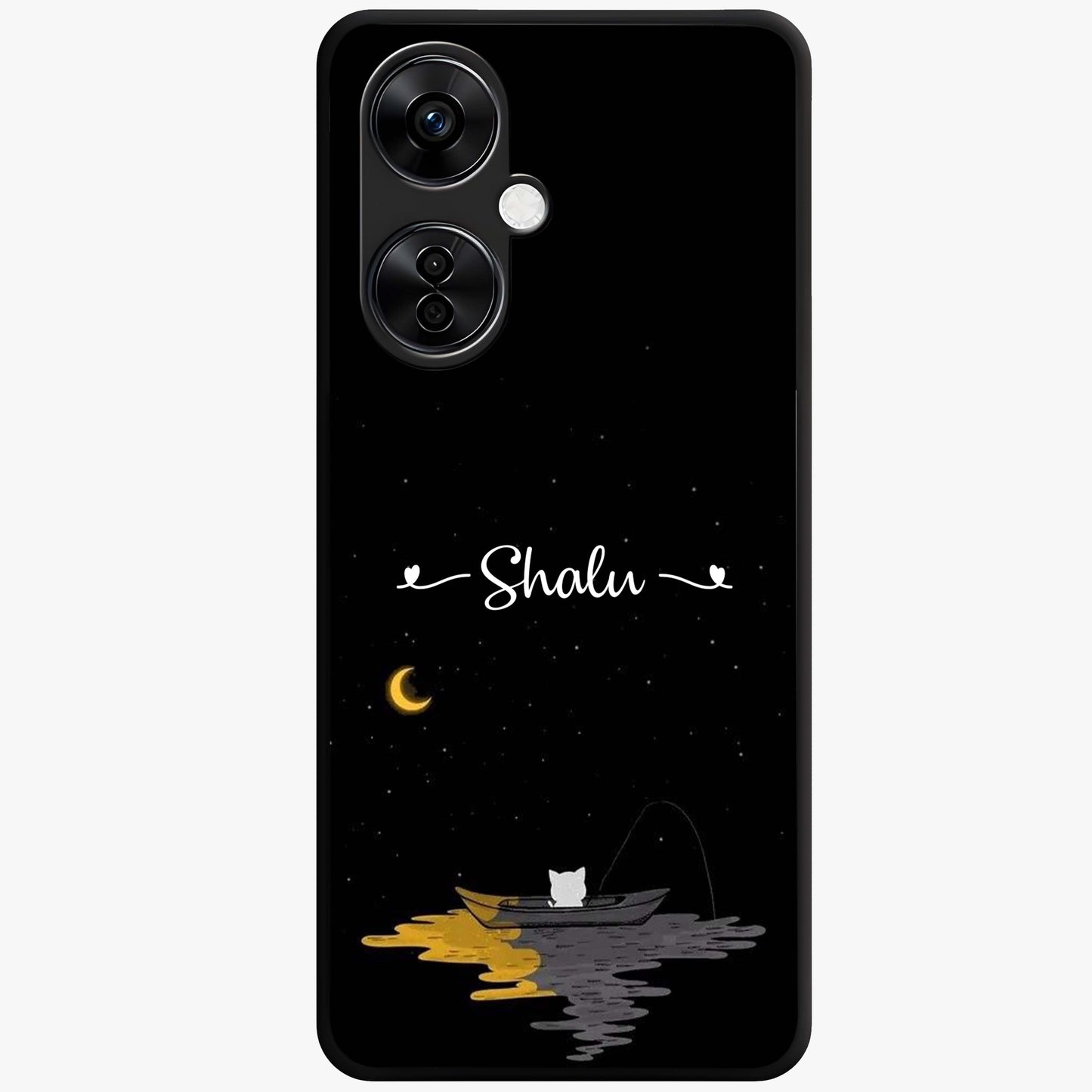 Silent Night Row Glass Case for 1+Nord CE 3 Lite dramatic front view featuring night themed artistic artwork