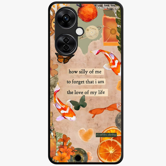 Soft Chaos Aesthetic Glass Case for 1+Nord CE 3 Lite artistic front view featuring abstract chaotic artwork in soft pastel tones
