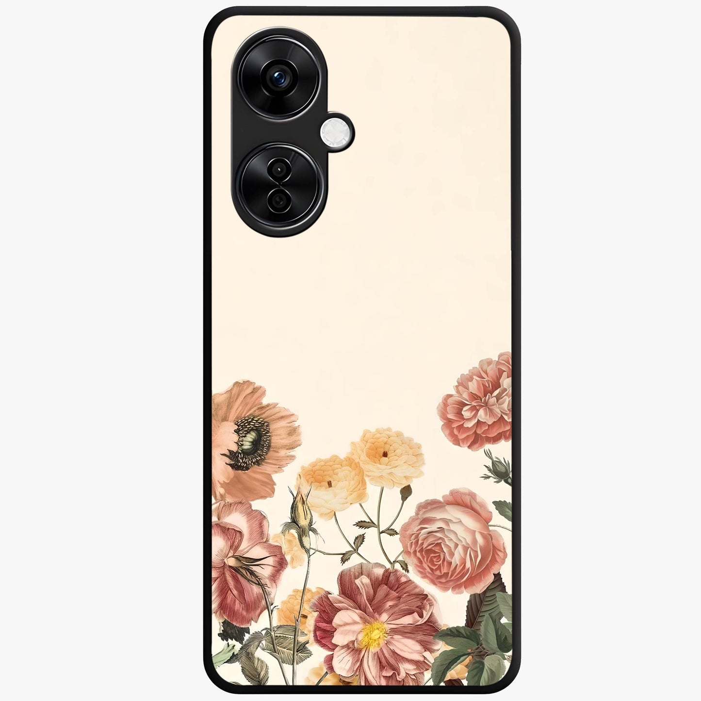 Timeless Garden Romance Glass Case for 1+Nord CE 3 Lite elegant front view featuring classic floral garden artwork