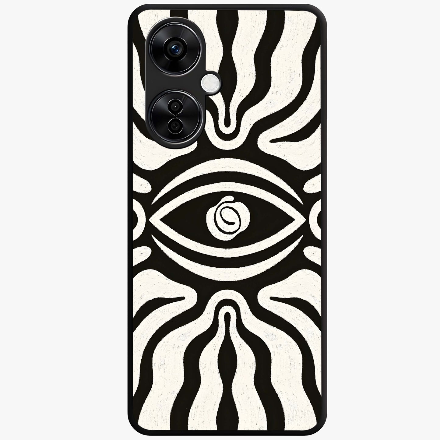Trancewave Illusion Art Glass Case for 1+Nord CE 3 Lite vibrant front view featuring abstract illusion inspired artwork