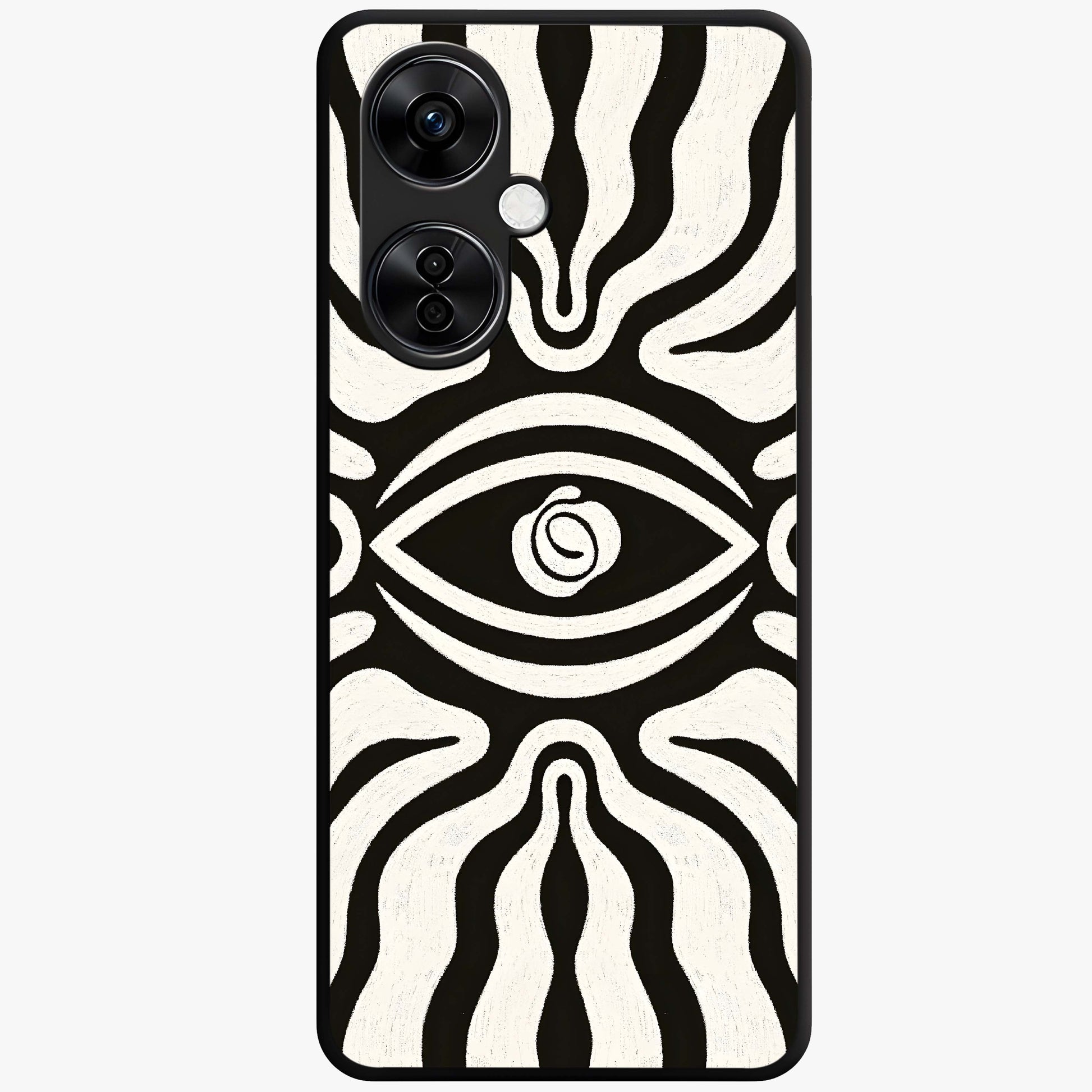 Trancewave Illusion Art Glass Case for 1+Nord CE 3 Lite vibrant front view featuring abstract illusion inspired artwork