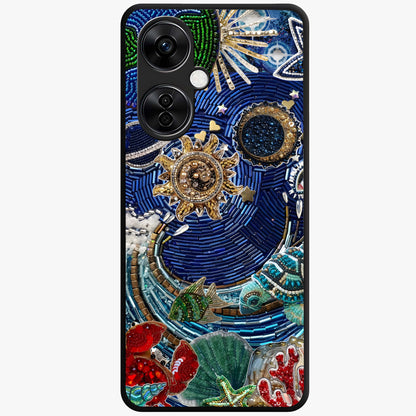 Universe Underwater Spark Glass Case for 1+Nord CE 3 Lite imaginative front view featuring cosmic underwater themed artwork
