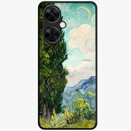 Van Gogh Vintage Art Glass Case for 1+Nord CE 3 Lite elegant front view featuring classic vintage inspired artwork