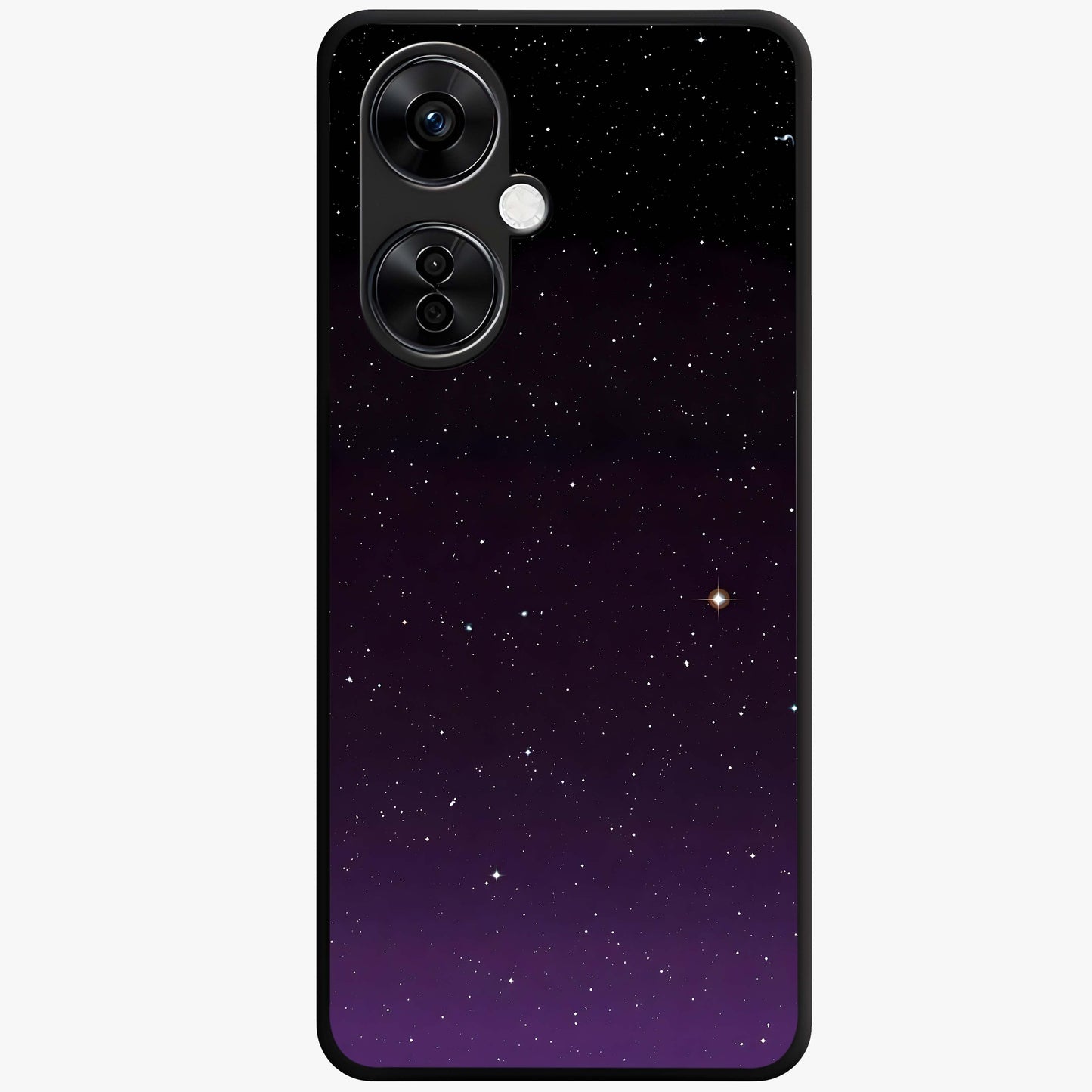 Violet and Black Shade Glass Case for 1+Nord CE 3 Lite striking front view featuring deep violet and black gradient artwork