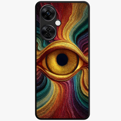 Visionary Flame Core Glass Case for 1+Nord CE 3 Lite intense front view featuring fiery flame inspired artwork