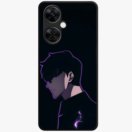 Void Lightning Phantom Glass Case for 1+Nord CE 3 Lite electrifying front view featuring lightning inspired dark artwork