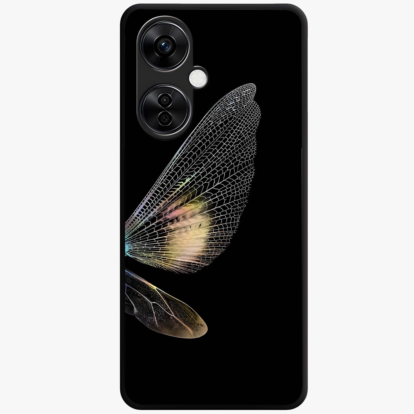 Whispers of Wings Glass Case for 1+Nord CE 3 Lite elegant front view featuring feather or wing inspired artistic artwork