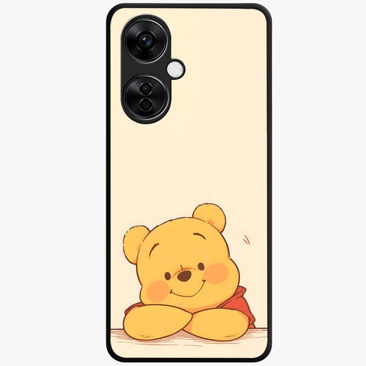 Winniethe Pooh Glass Case for 1+Nord CE 3 Lite adorable front view featuring cute cartoon inspired artwork