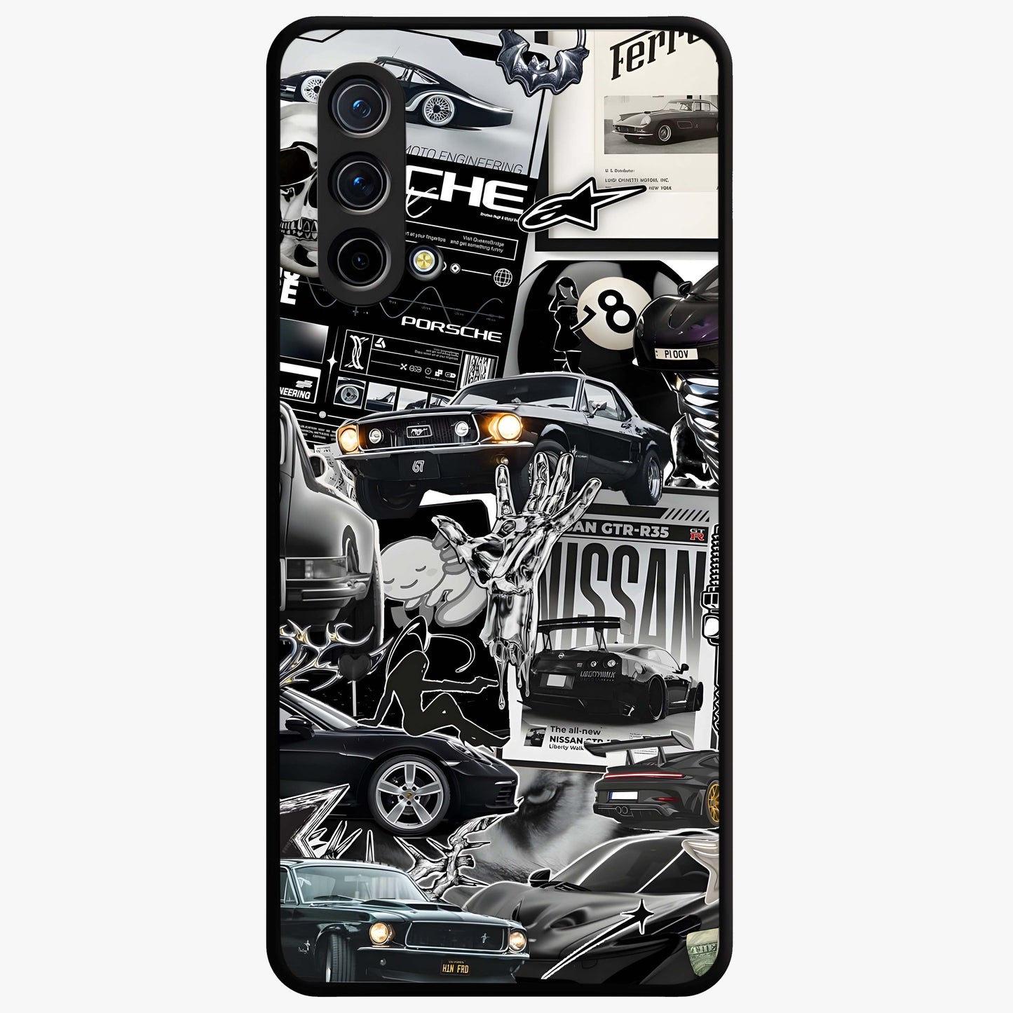 Aesthetic Dark Love Glass Case showing flat back view with dark romantic artwork and glossy glass finish.