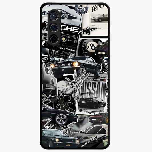 Aesthetic Dark Love Glass Case showing flat back view with dark romantic artwork and glossy glass finish.