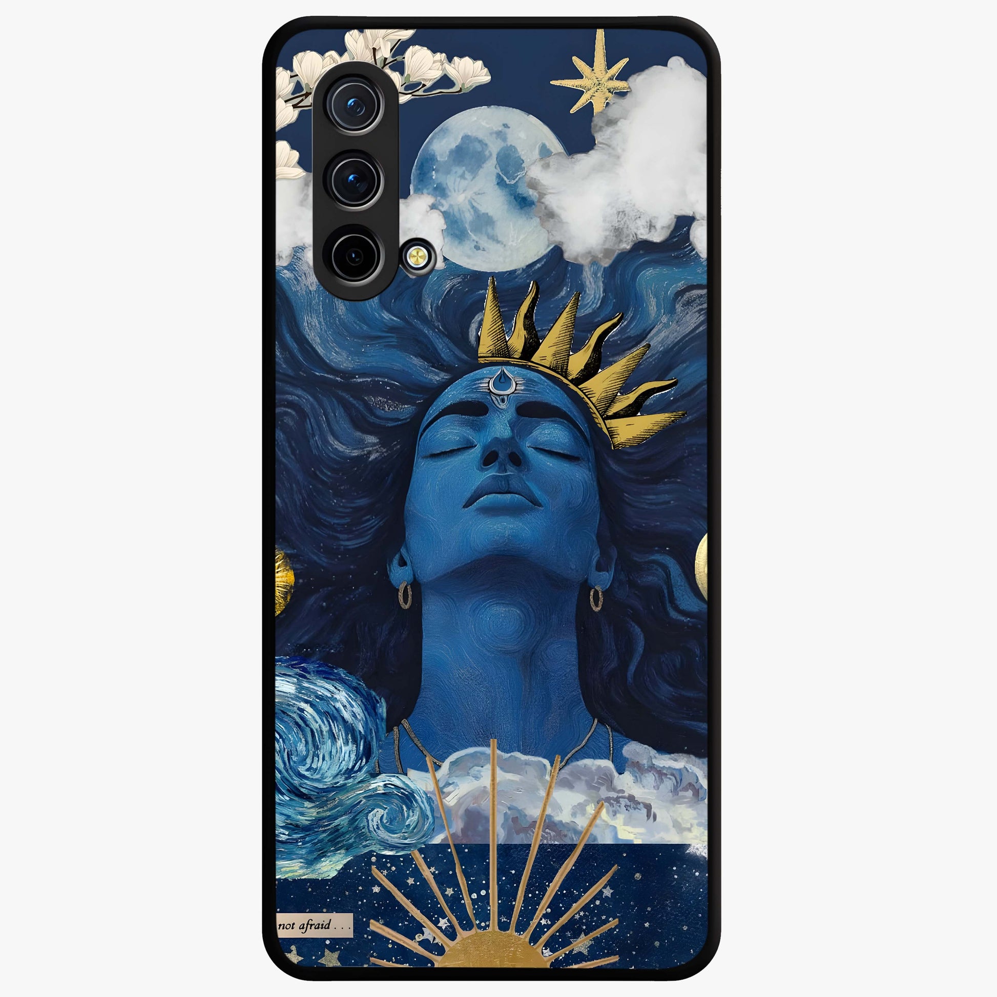 Aesthetic Lord Shiva Glass Case showing flat back view with divine Shiva artwork and glossy glass finish.