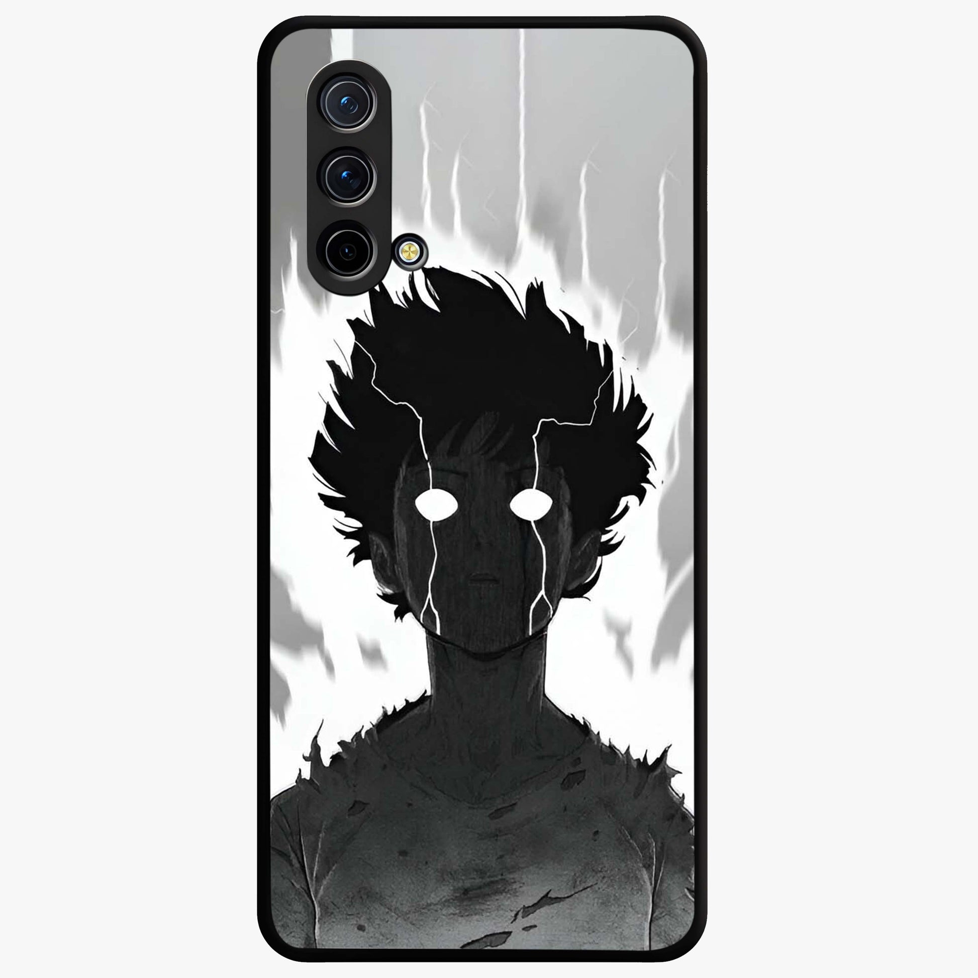 Awakened Inner Rage Glass Case showing flat back view with intense artistic artwork and glossy glass finish.