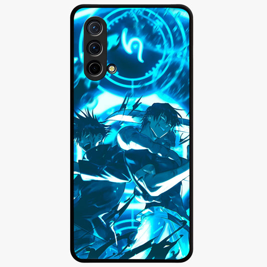 Cursed Energy Clash Glass Case showing flat back view with intense cursed energy artwork and glossy glass finish.