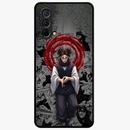 Cursed Ritual Ascension Glass Case showing flat back view with dark ritual themed artwork and glossy glass finish.