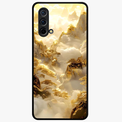 Gates Of Illumination Glass Case showing flat back view with mystical illuminated gate artwork and glossy glass finish.