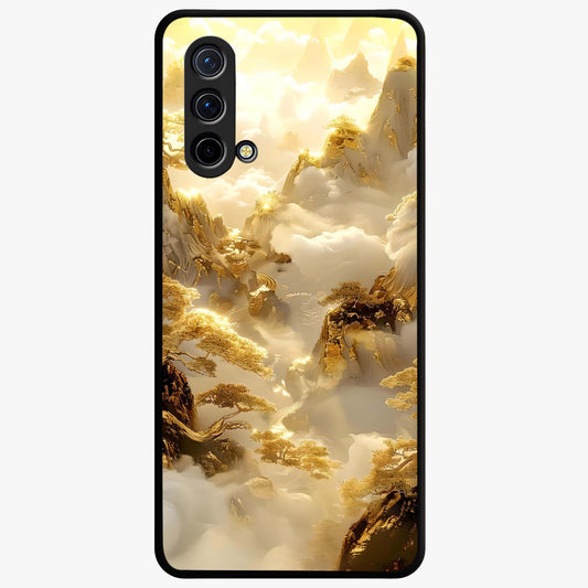 Gates Of Illumination Glass Case showing flat back view with mystical illuminated gate artwork and glossy glass finish.