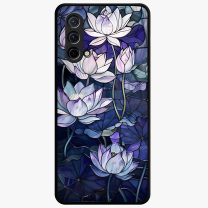 Gloss Petal Rush Glass Case showing flat back view with glossy flower petal artwork and smooth glass finish.