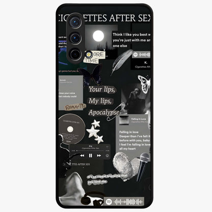 Midnight Panda Love Glass Case showing flat back view with cute panda themed artwork and glossy glass finish.