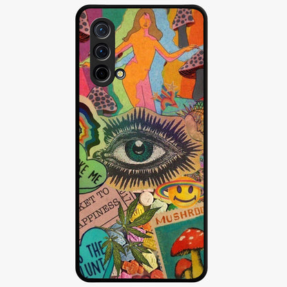 Mystic Eye Wonderland Glass Case showing flat back view with mystical eye themed artwork and glossy glass finish.