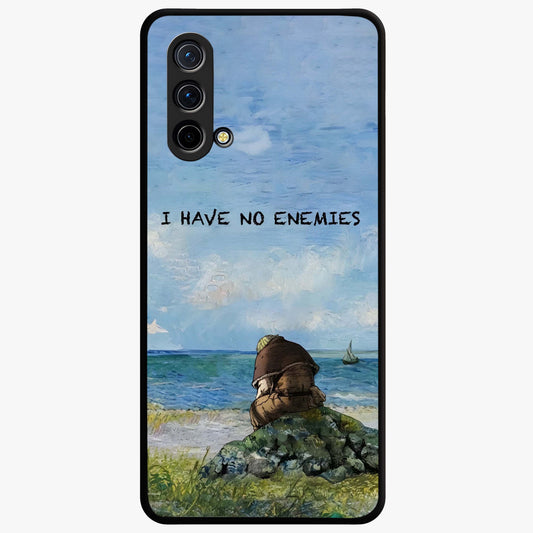 Peace Beyond War Glass Case showing flat back view with symbolic peace themed artwork and glossy glass finish.