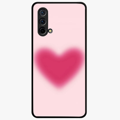 Pink Aura Heart Glass Case showing flat back view with glowing heart artwork and glossy glass finish.